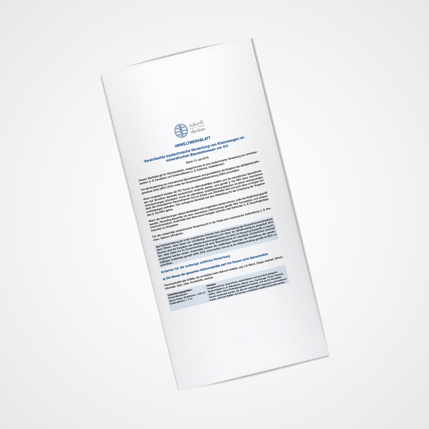 Umweltmerkblatt