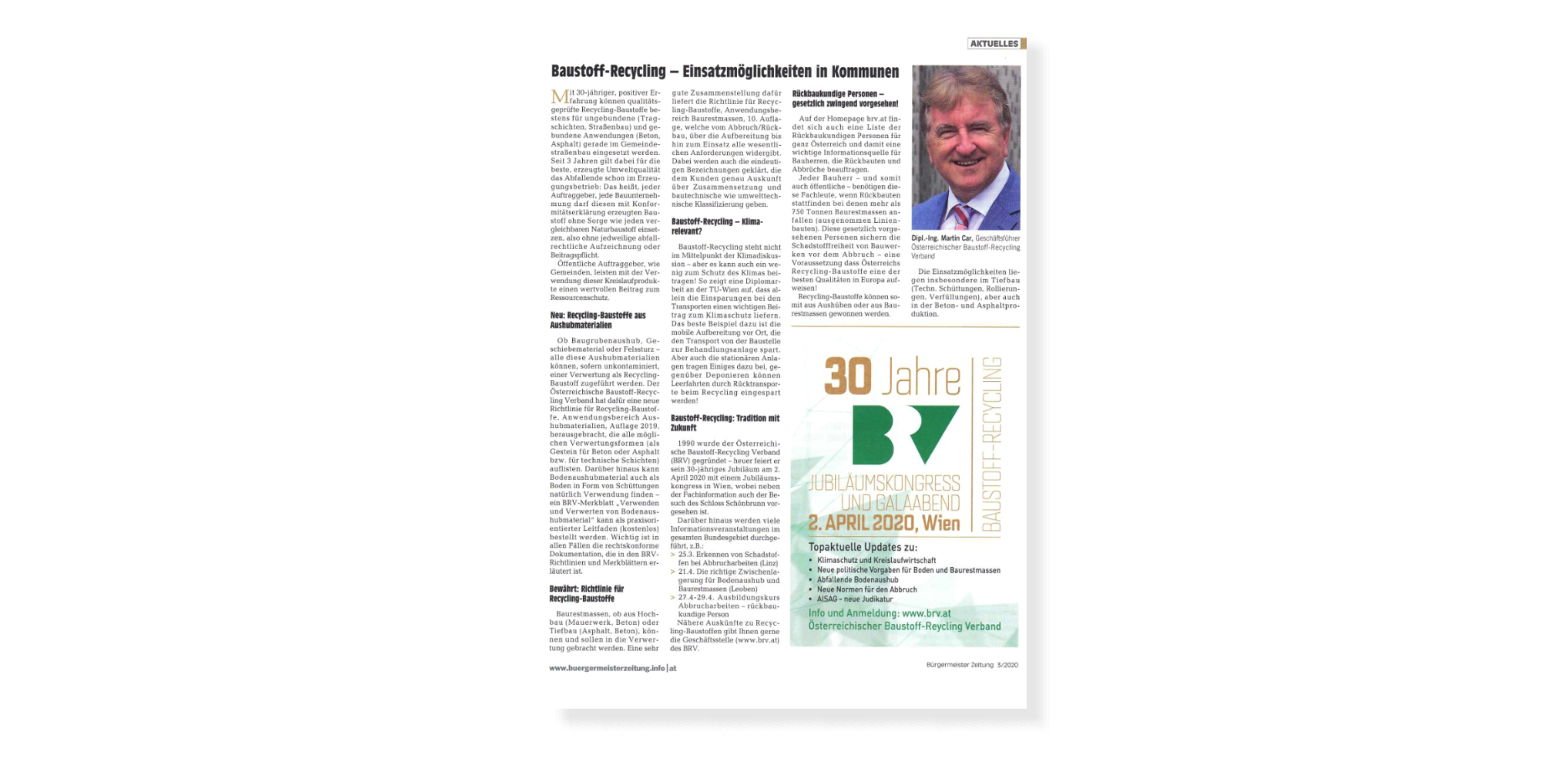 Baustoff-Recycling – Einsatzmöglichkeiten im Kommunen