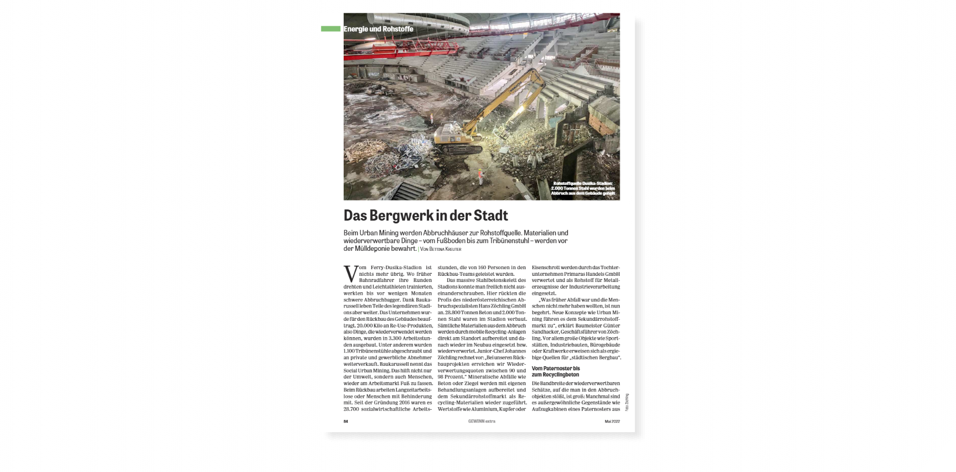 Das Bergwerk in der Stadt