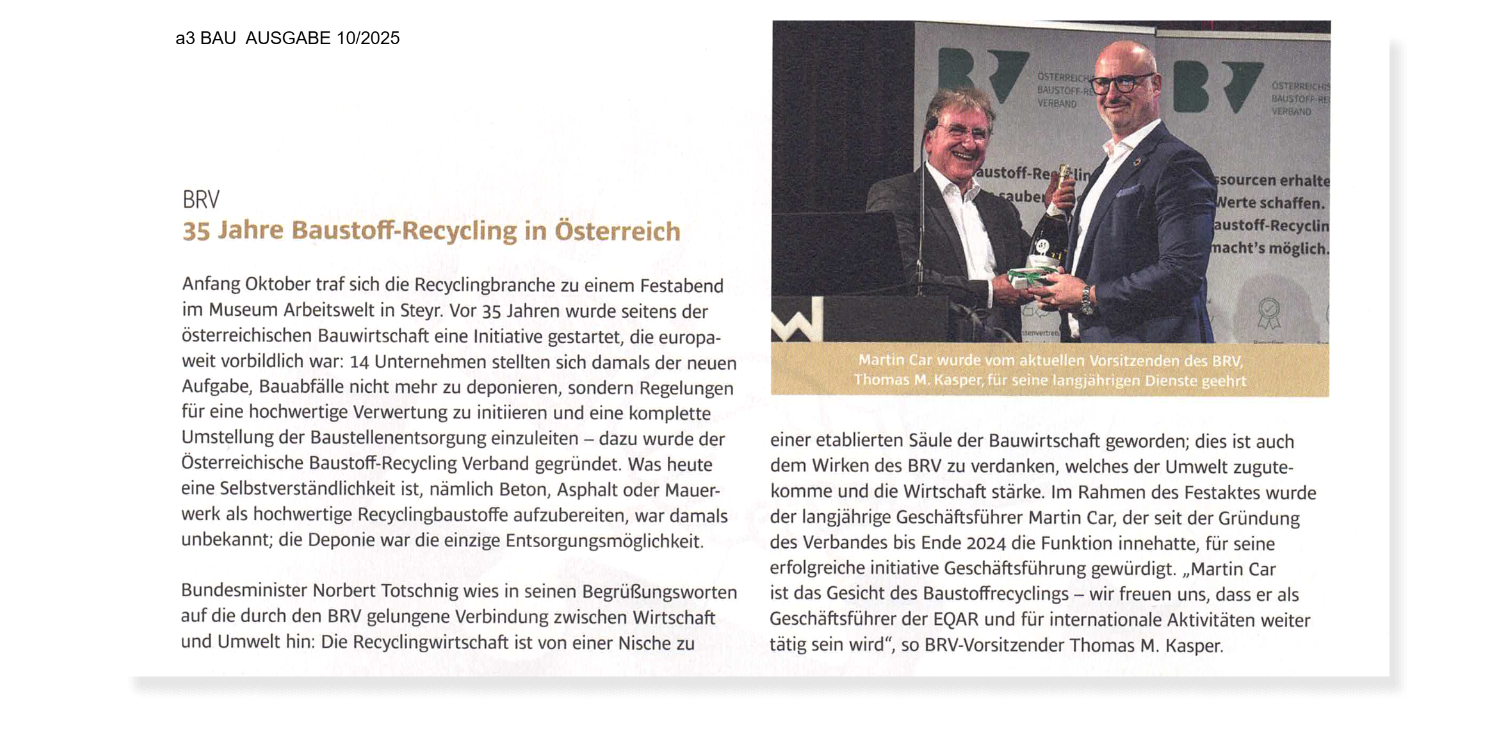 a3Bau_35 Jahre Baustoff-Recycling in Österreich
