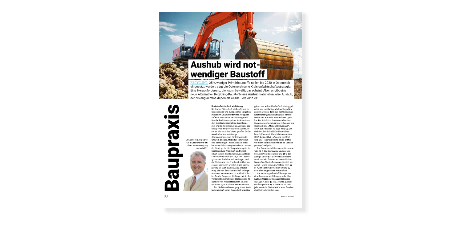 Aushub wird notwendiger Baustoff