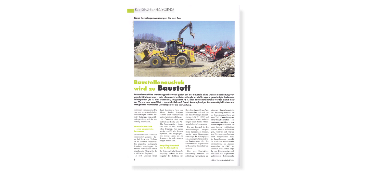 Baustellenaushub wird zu Baustoff