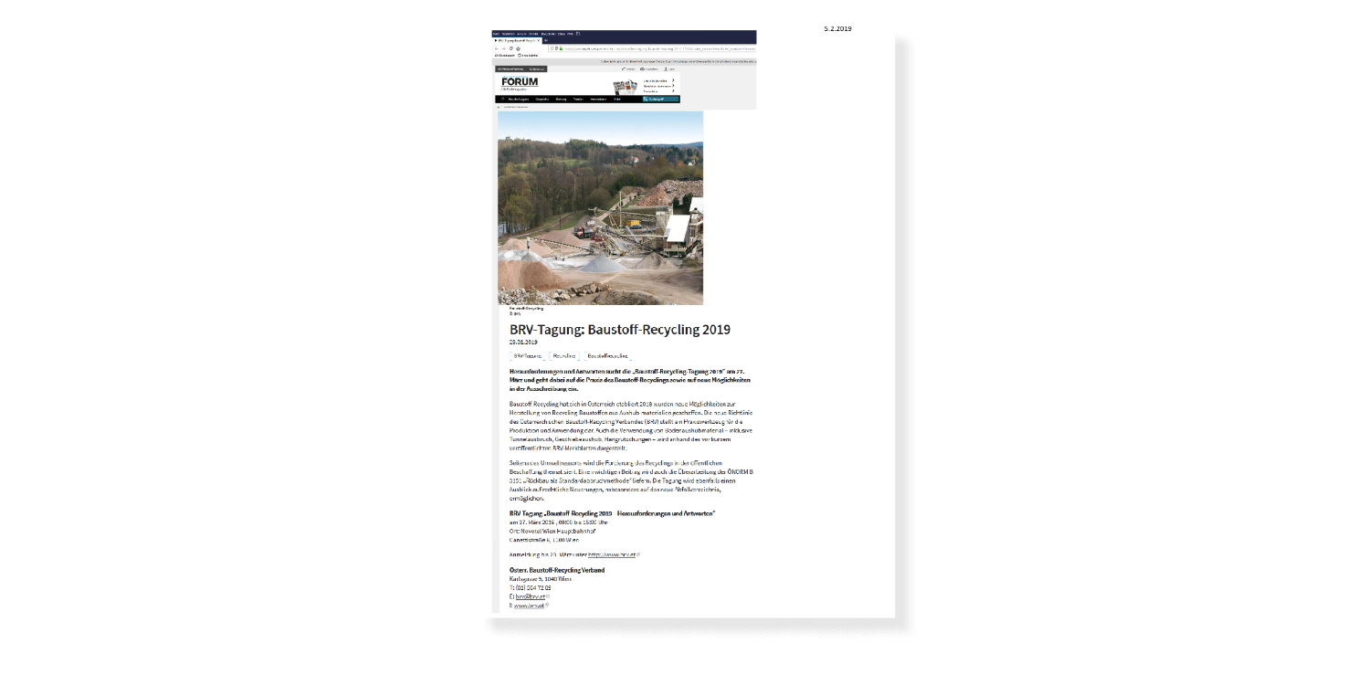 BRV-Tagung: Baustoff-Recycling 2019