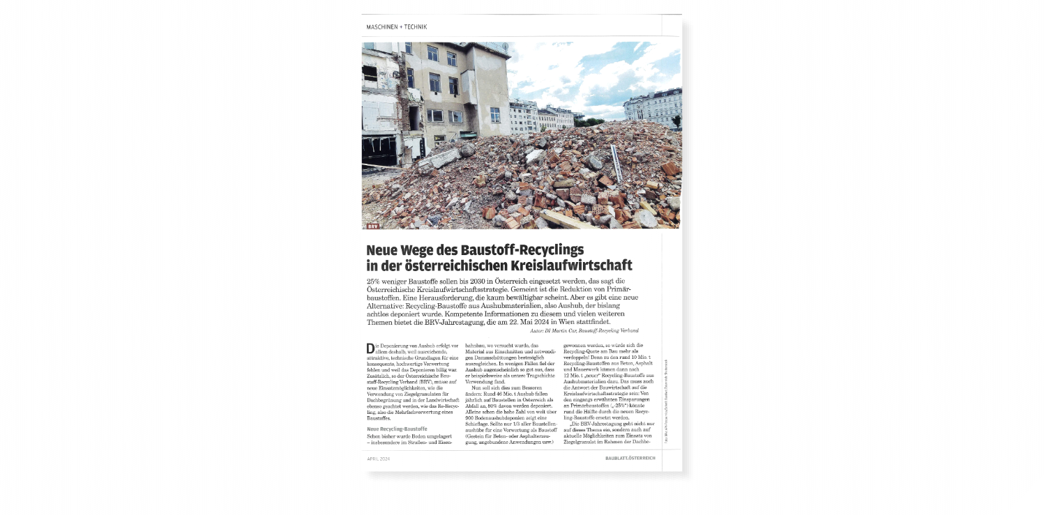 Neue Wege des Baustoff-Recyclings in der österreichischen Kreislaufwirtschaft